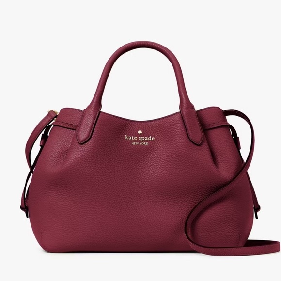 Kate Spade Blackberry Preserves Dumpling Large Red Purple Satchel Crossbody - Picture 1 of 9